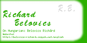 richard belovics business card