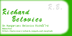 richard belovics business card